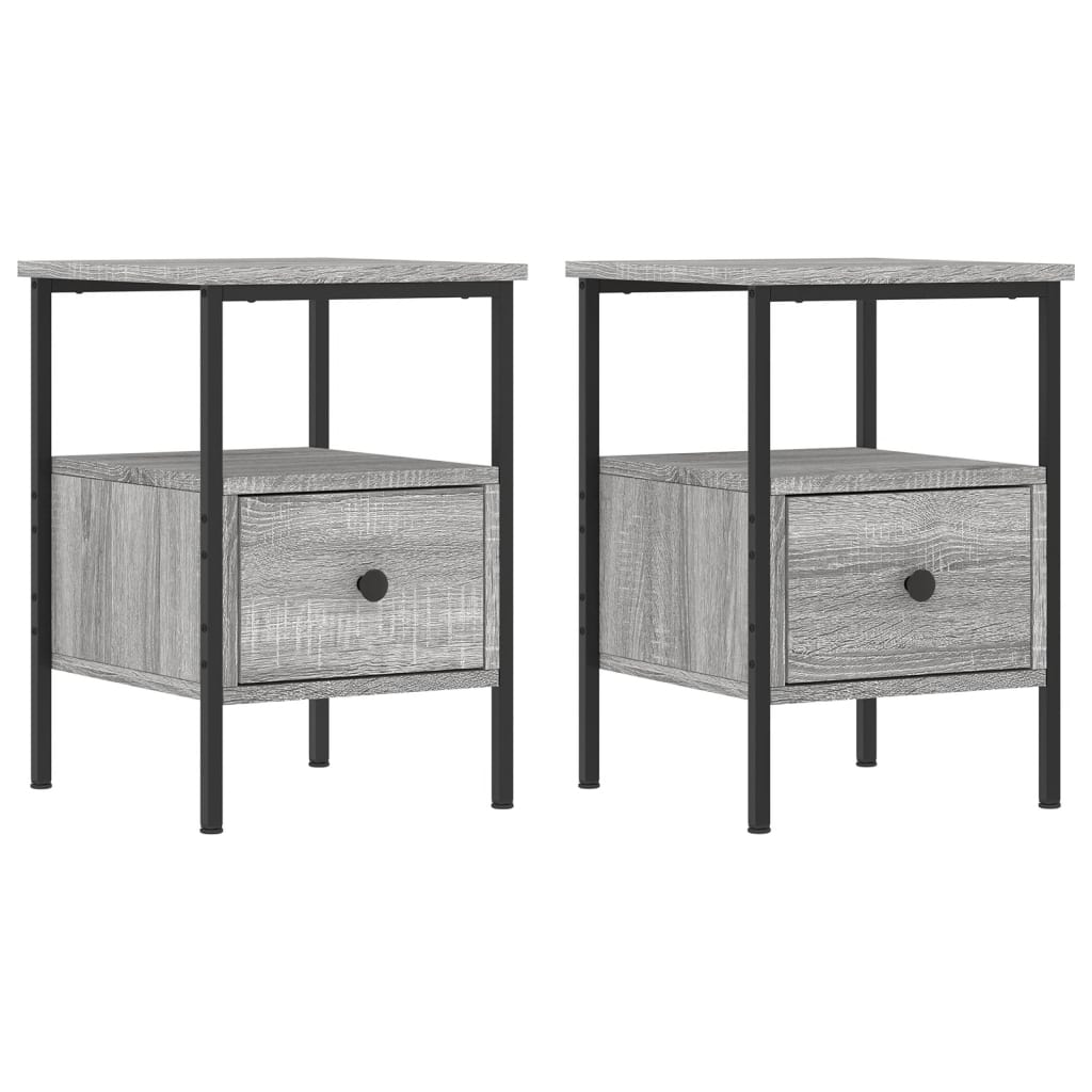 Tables de chevet 2 pcs sonoma gris 34x36x50cm bois d'ingénierie