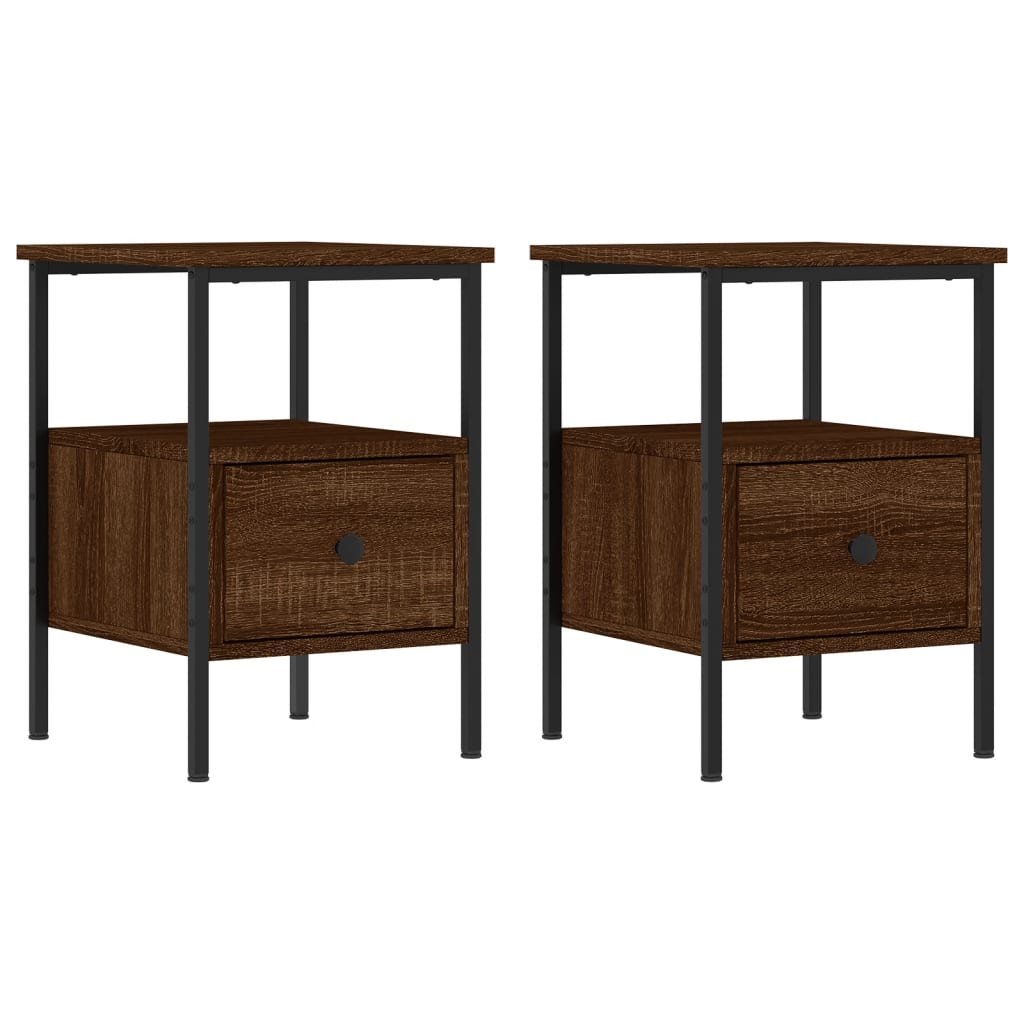 Tables de chevet 2 pcs chêne marron 34x36x50 cm bois ingénierie