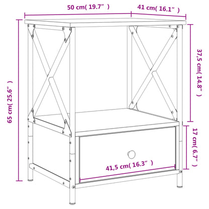 Tables de chevet 2 pcs sonoma gris 50x41x65 cm bois ingénierie