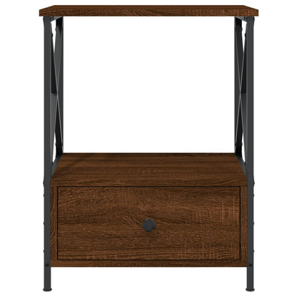 Table de chevet chêne marron 50x41x65 cm bois d'ingénierie