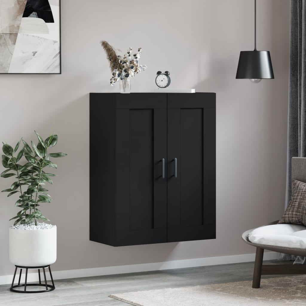 Armoire murale noir 69,5x34x90 cm bois d'ingénierie