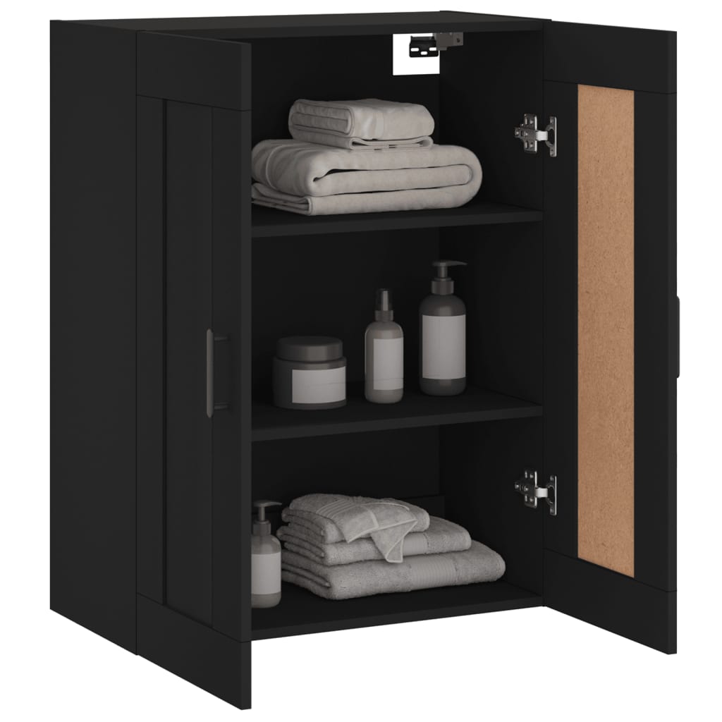 Armoire murale noir 69,5x34x90 cm bois d'ingénierie