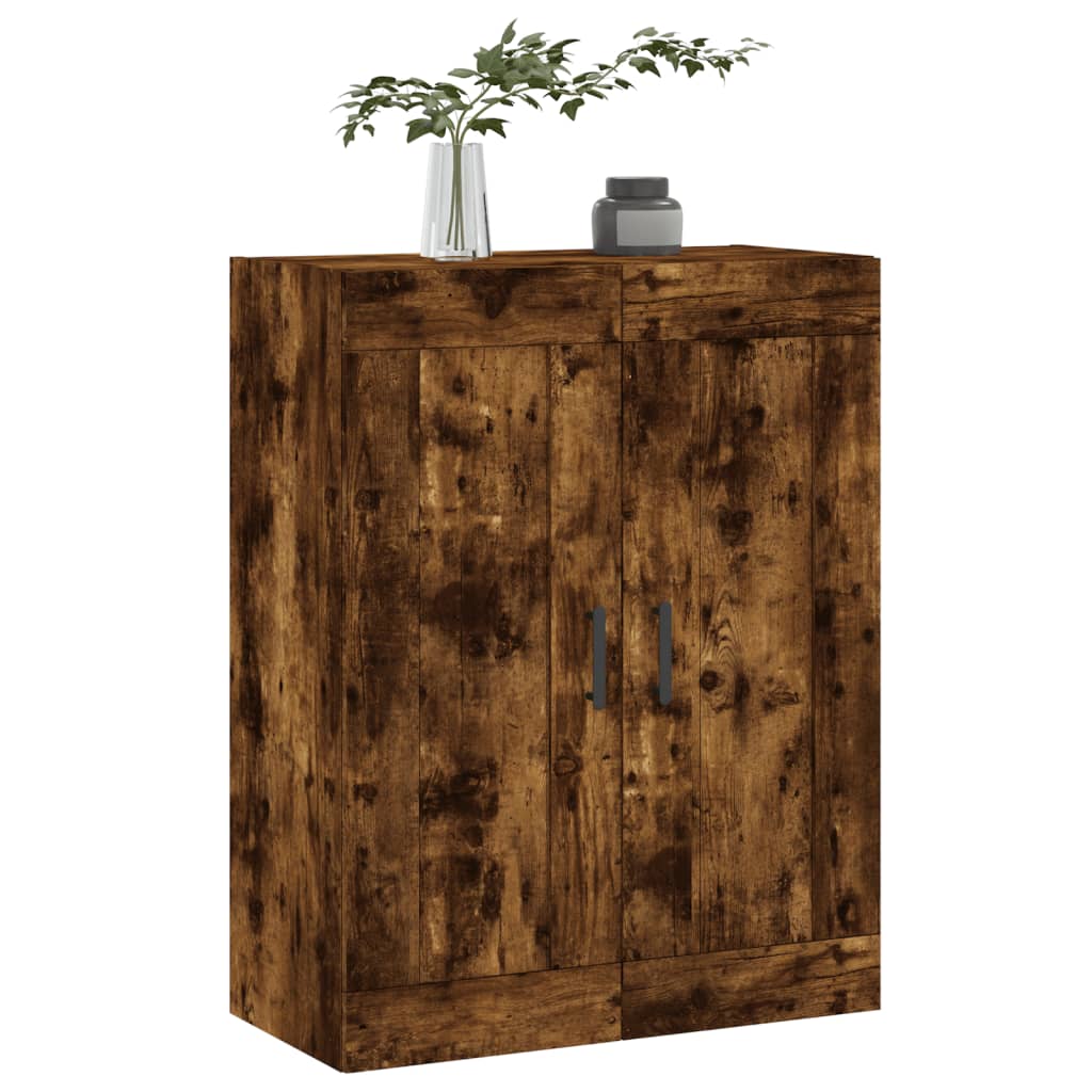 Armoire murale chêne fumé 69,5x34x90 cm bois d'ingénierie