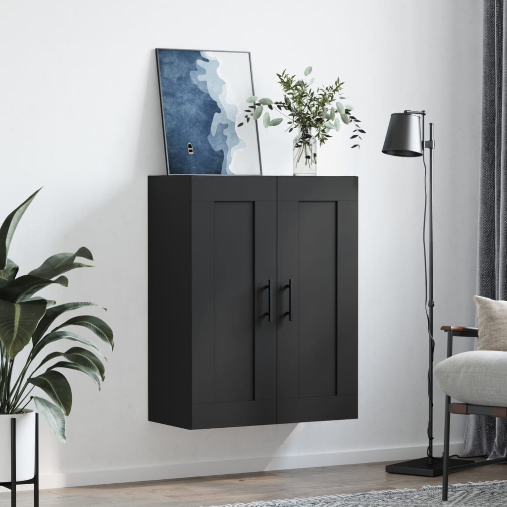 Armoire murale noir 69,5x34x90 cm bois d'ingénierie