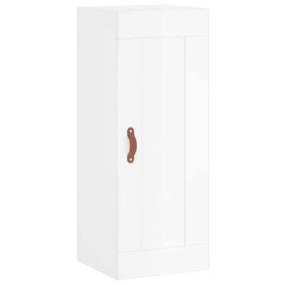 Armoire murale blanc brillant 34,5x34x90 cm bois d'ingénierie