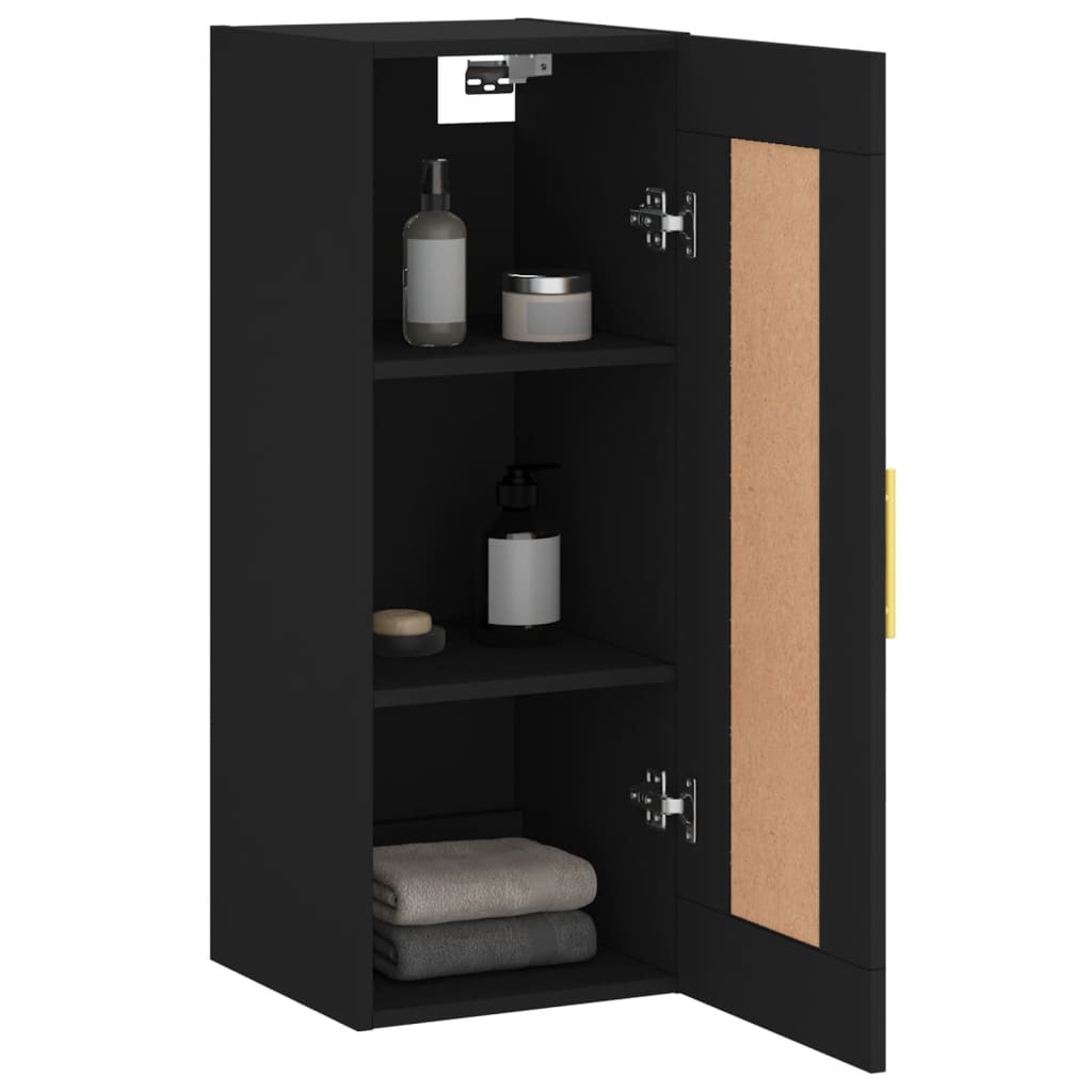 Armoire murale noir 34,5x34x90 cm bois d'ingénierie