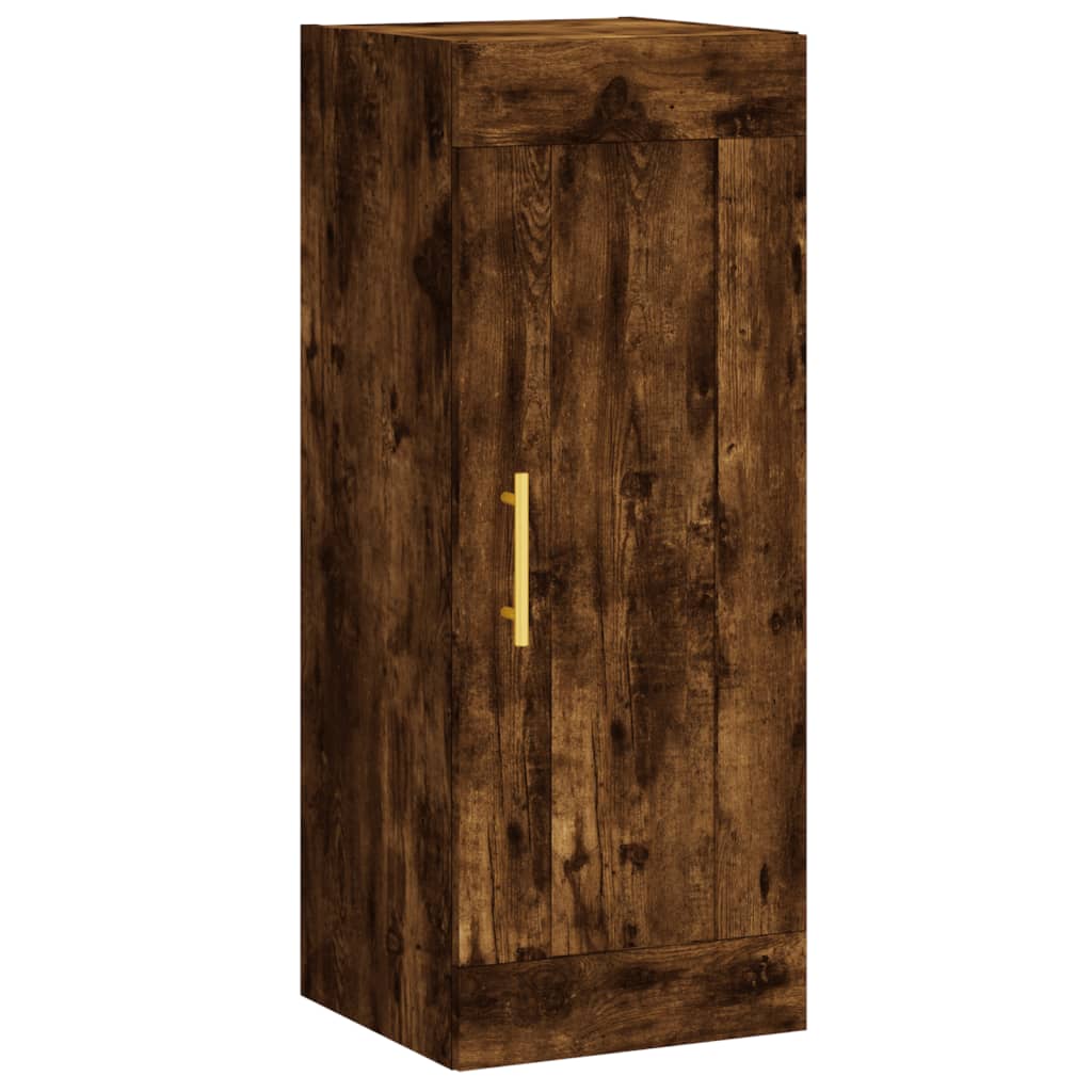 Armoire murale chêne fumé 34,5x34x90 cm bois d'ingénierie