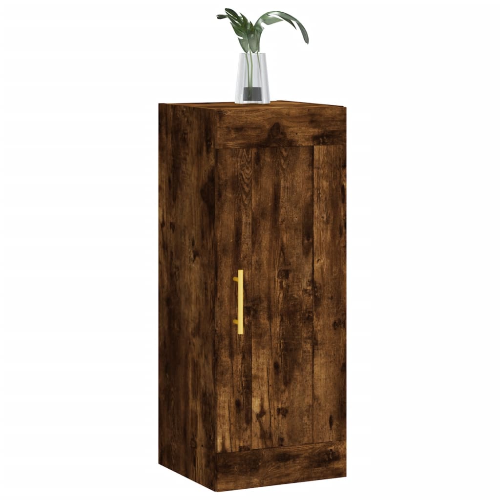 Armoire murale chêne fumé 34,5x34x90 cm bois d'ingénierie