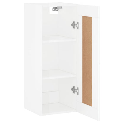 Armoire murale blanc brillant 34,5x34x90 cm bois d'ingénierie