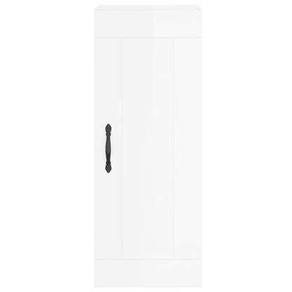 Armoire murale blanc brillant 34,5x34x90 cm bois d'ingénierie