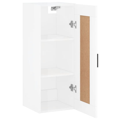 Armoire murale blanc brillant 34,5x34x90 cm bois d'ingénierie