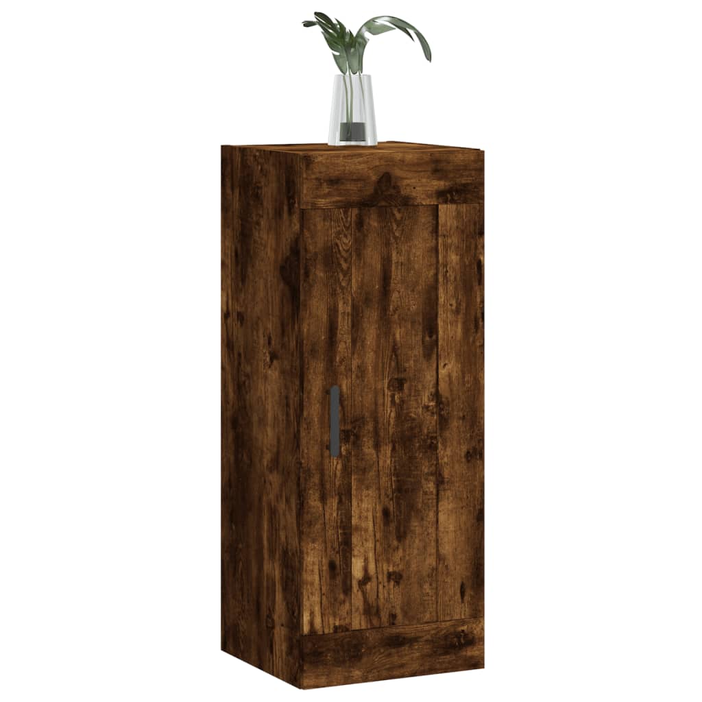 Armoire murale chêne fumé 34,5x34x90 cm bois d'ingénierie