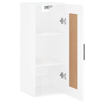 Armoire murale blanc brillant 34,5x34x90 cm bois d'ingénierie