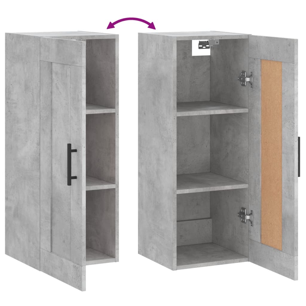 Armoire murale gris béton 34,5x34x90 cm bois d'ingénierie