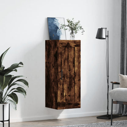 Armoire murale chêne fumé 34,5x34x90 cm bois d'ingénierie