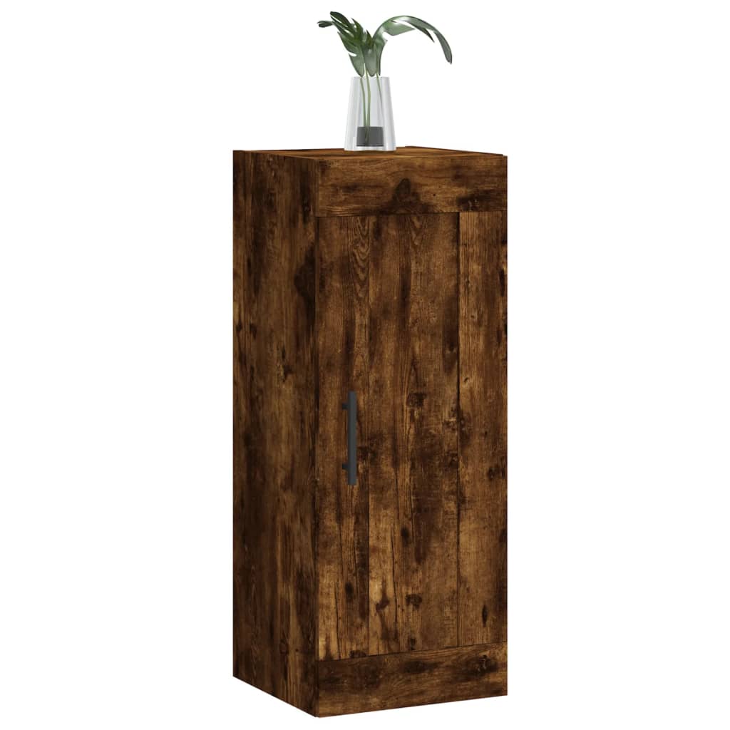 Armoire murale chêne fumé 34,5x34x90 cm bois d'ingénierie