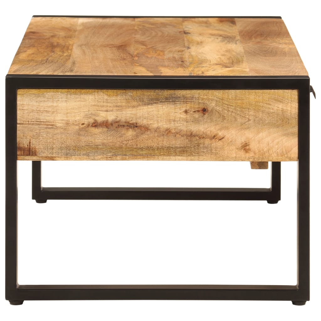 Table basse 100x54x40 cm bois de manguier solide et fer