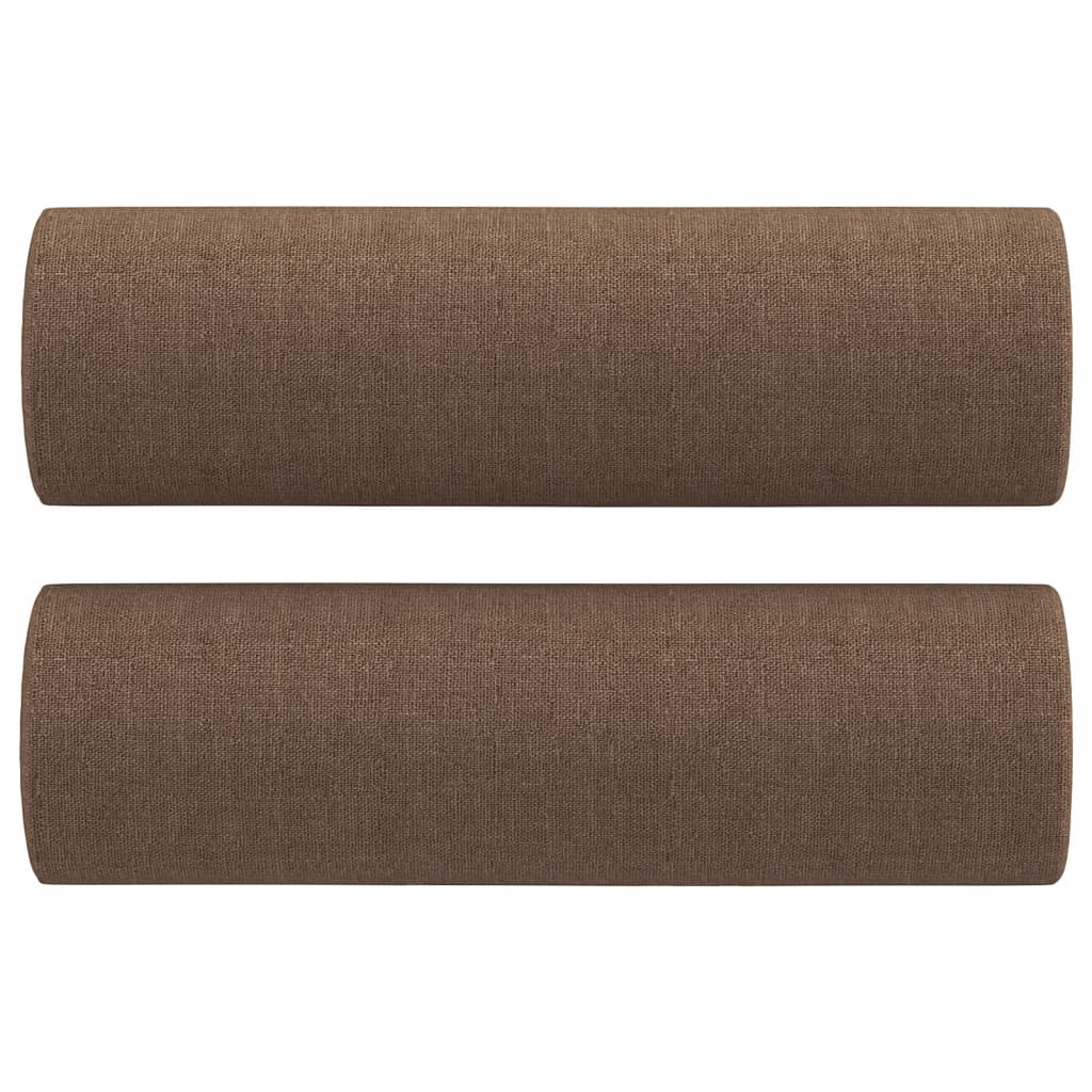 Canapé 2 places avec oreillers décoratifs marron 120 cm tissu