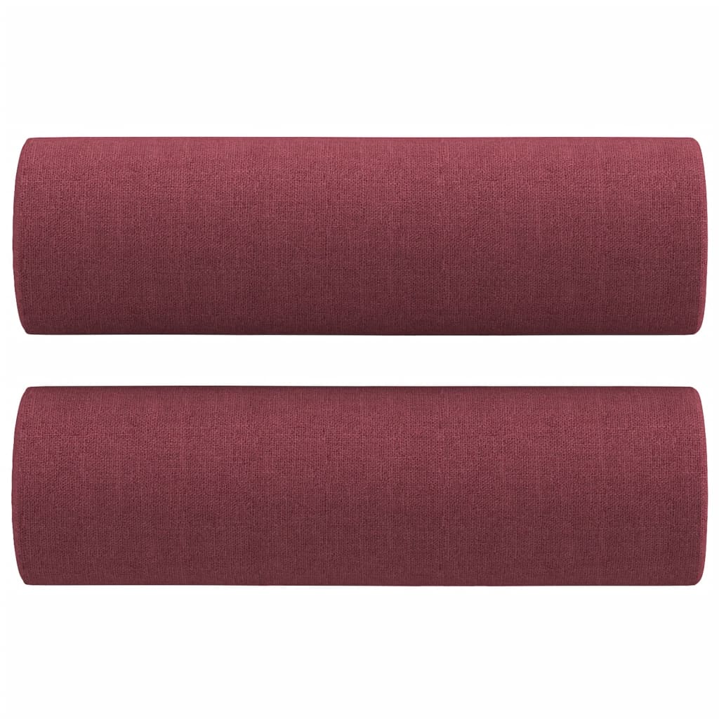 Canapé 2 places avec oreillers bordeaux 120 cm tissu