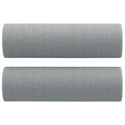 Canapé 2 places avec oreillers gris clair 140 cm tissu