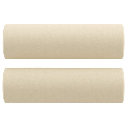 Canapé 2 places avec oreillers décoratifs crème 140 cm tissu