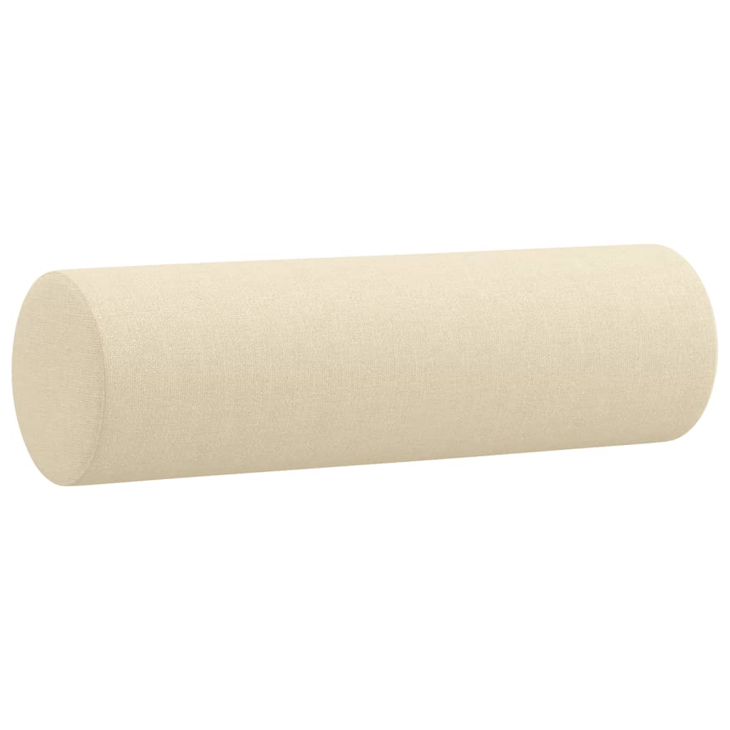 Canapé 2 places avec oreillers décoratifs crème 140 cm tissu