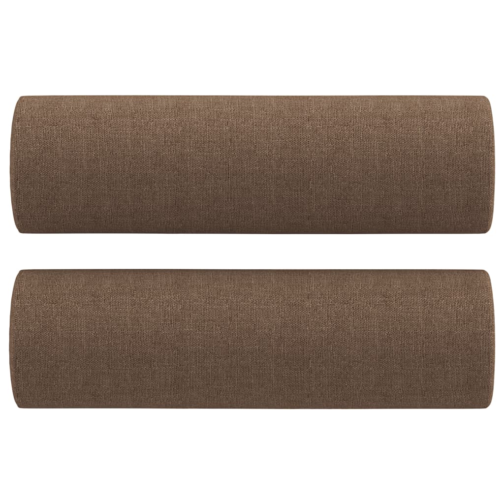 Canapé 2 places avec oreillers décoratifs marron 140 cm tissu