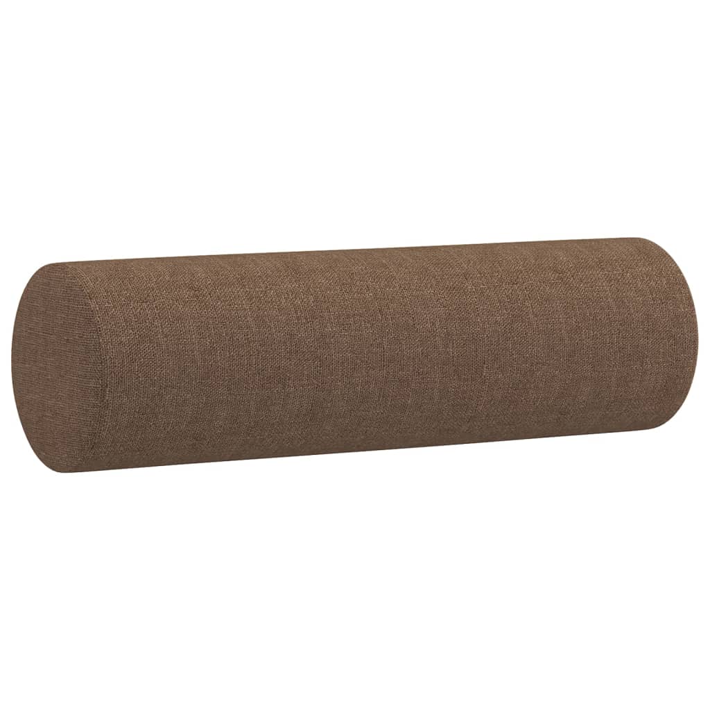 Canapé 2 places avec oreillers décoratifs marron 140 cm tissu