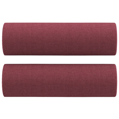 Canapé 2 places avec oreillers bordeaux 140 cm tissu