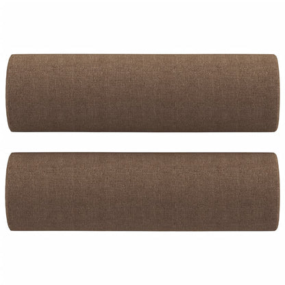 Canapé 3 places avec oreillers décoratifs marron 180 cm tissu