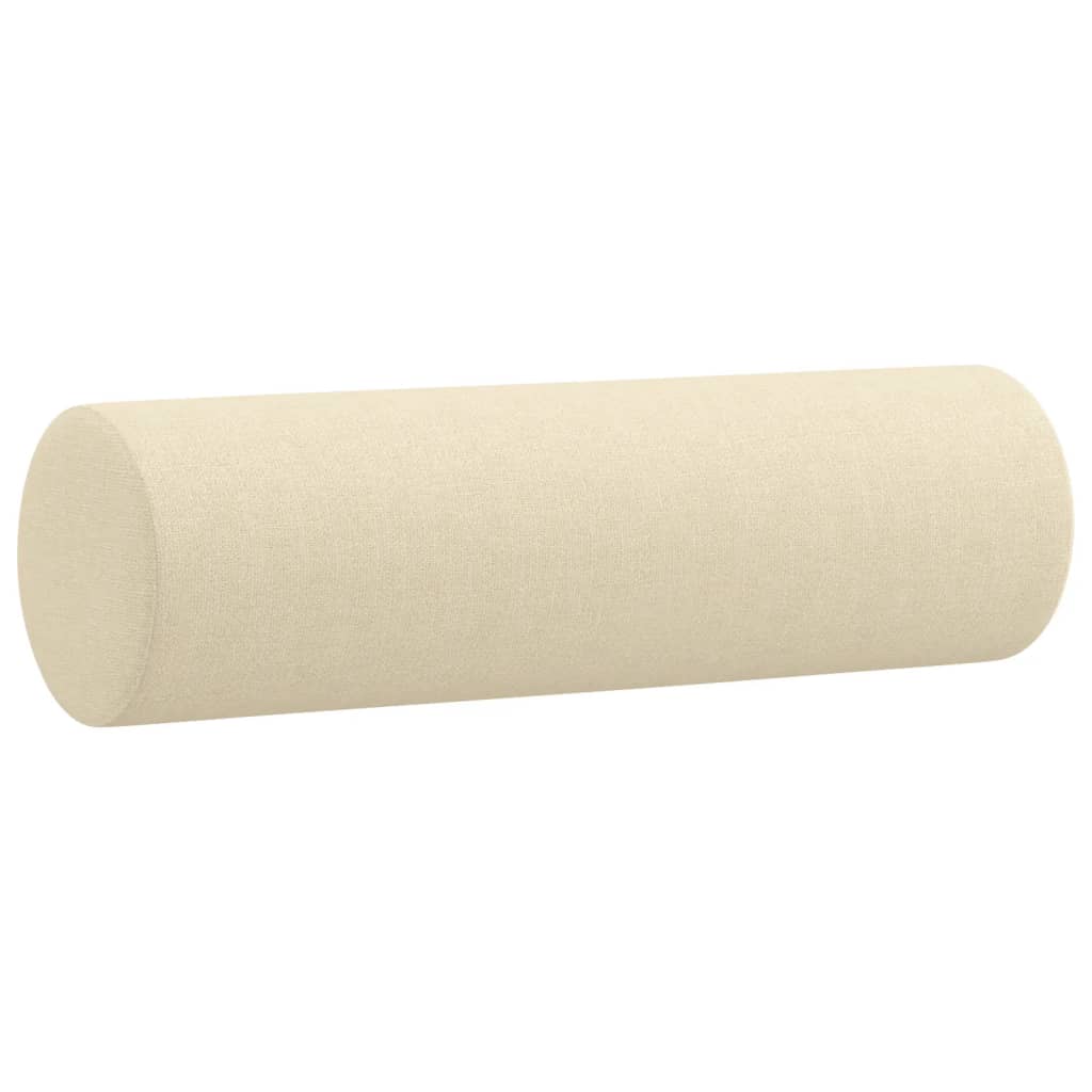 Canapé 2 places avec oreillers décoratifs crème 120 cm tissu