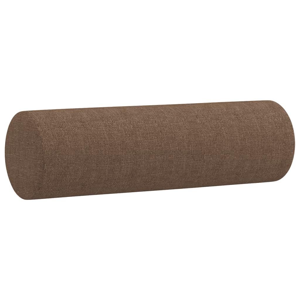 Canapé 2 places avec oreillers décoratifs marron 120 cm tissu