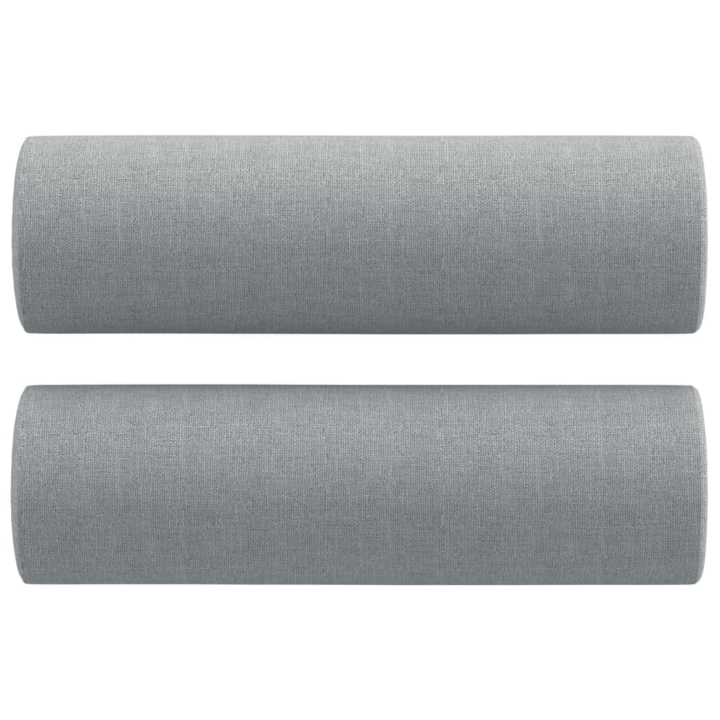 Canapé 3 places avec oreillers gris clair 180 cm tissu