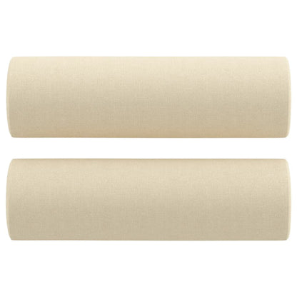 Canapé 3 places avec oreillers décoratifs crème 180 cm tissu