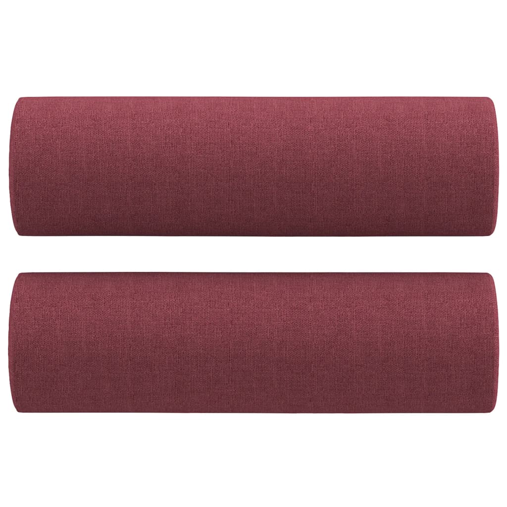 Canapé 2 places avec oreillers bordeaux 120 cm tissu