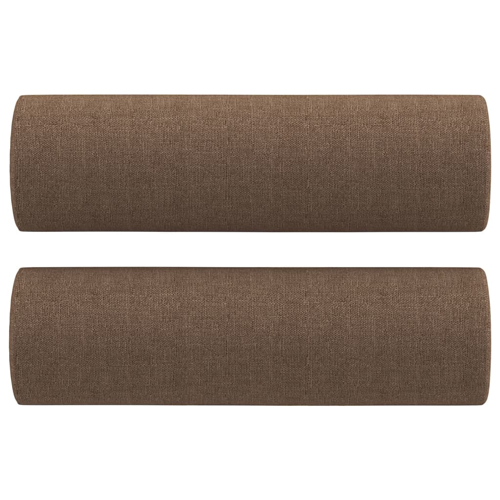 Canapé 3 places avec oreillers décoratifs marron 180 cm tissu