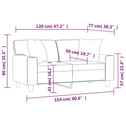 Canapé 2 places avec oreillers décoratifs noir 120cm similicuir