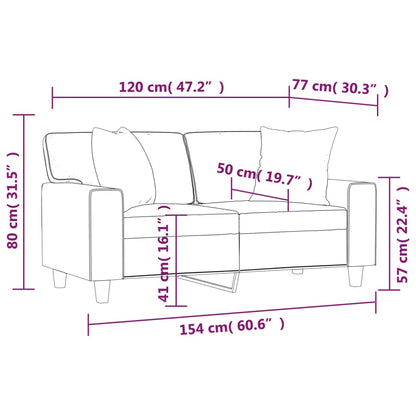 Canapé 2 places avec oreillers bordeaux 120 cm similicuir