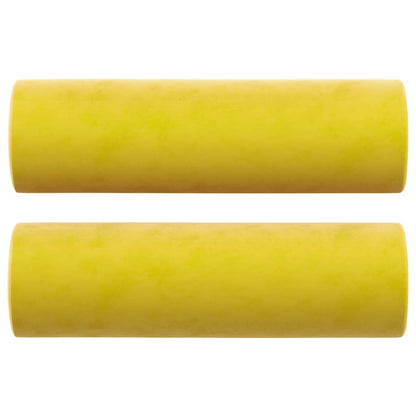 Canapé 2 places avec oreillers décoratifs jaune 120 cm velours