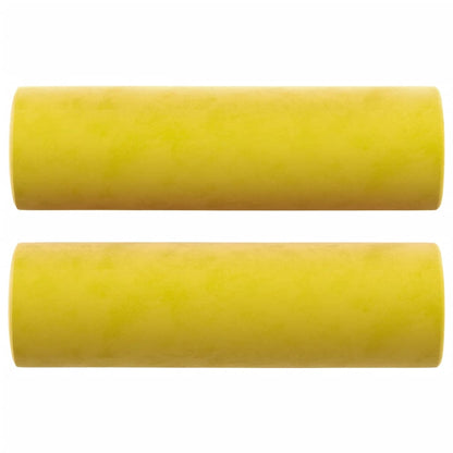 Canapé 2 places avec oreillers décoratifs jaune 140 cm velours