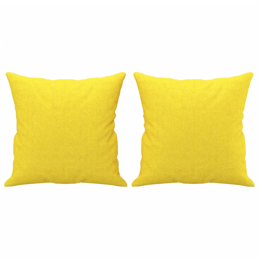 Canapé 3 places avec oreillers jaune clair 180 cm tissu