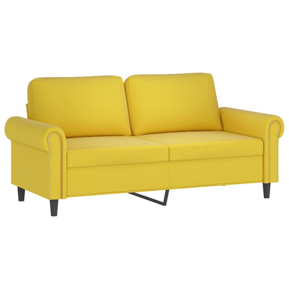 Canapé 2 places avec oreillers décoratifs jaune 140 cm velours