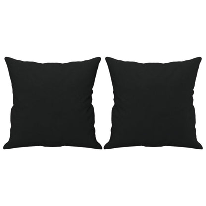 Canapé 2 places avec oreillers noir 120 cm tissu microfibre