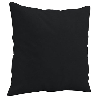 Canapé 2 places avec oreillers noir 140 cm tissu microfibre