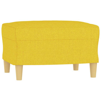 Canapé à 3 places avec repose-pieds Jaune clair 180 cm Tissu