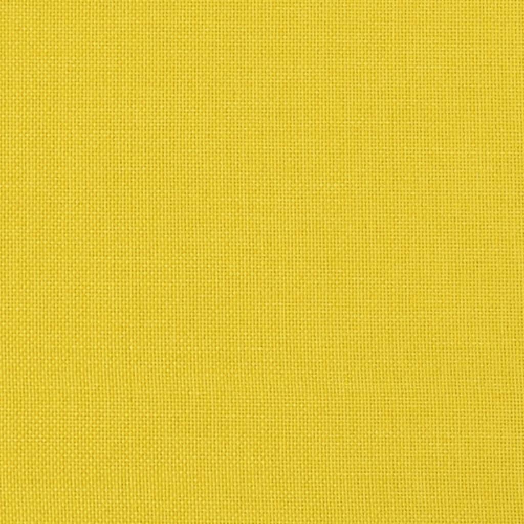 Canapé à 3 places avec repose-pieds Jaune clair 180 cm Tissu