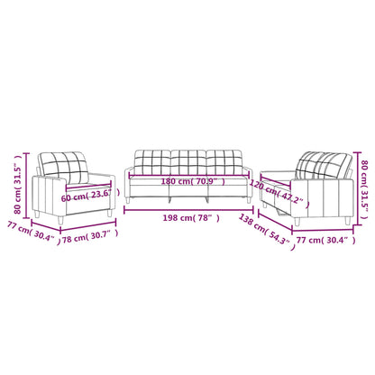 Ensemble de canapés 3 pcs avec coussins Gris foncé Tissu