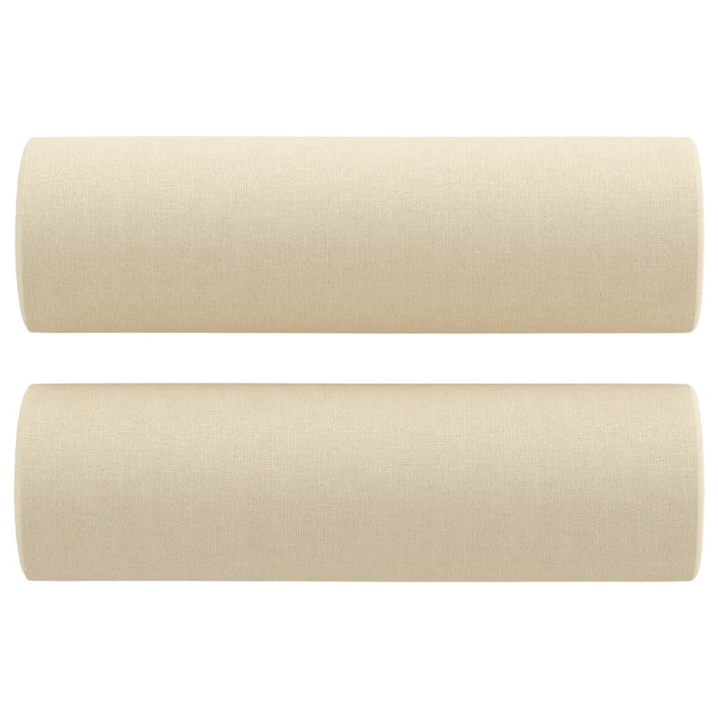 Ensemble de canapés 2 pcs avec coussins crème tissu