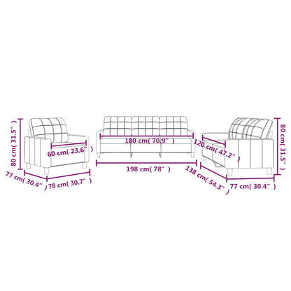 Ensemble de canapés 3 pcs avec coussins Crème Similicuir