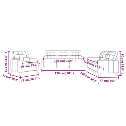 Ensemble de canapés 3 pcs avec coussins Gris Similicuir